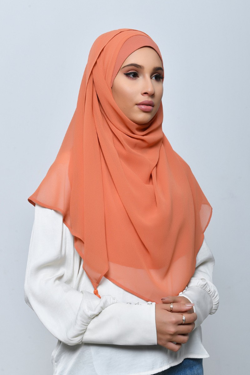 Taj Maxi Papaya - Plain Crepe Chiffon