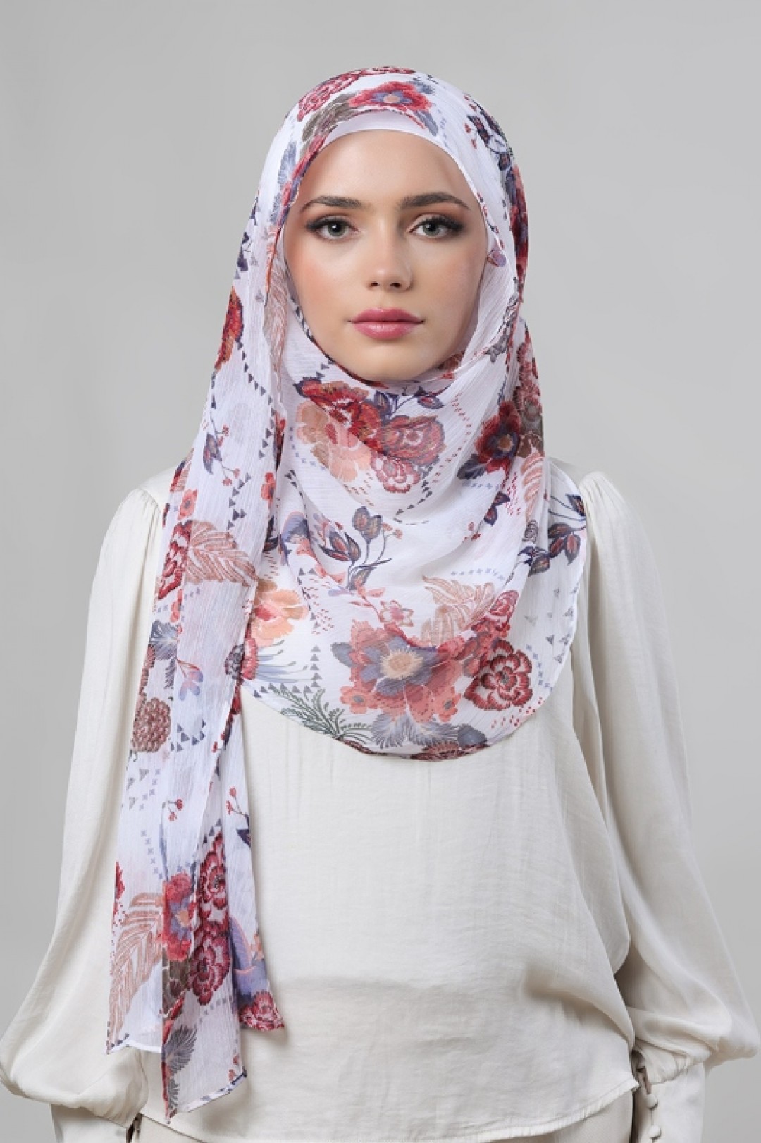 Passion Flowers - Printed Crinkled Chiffon