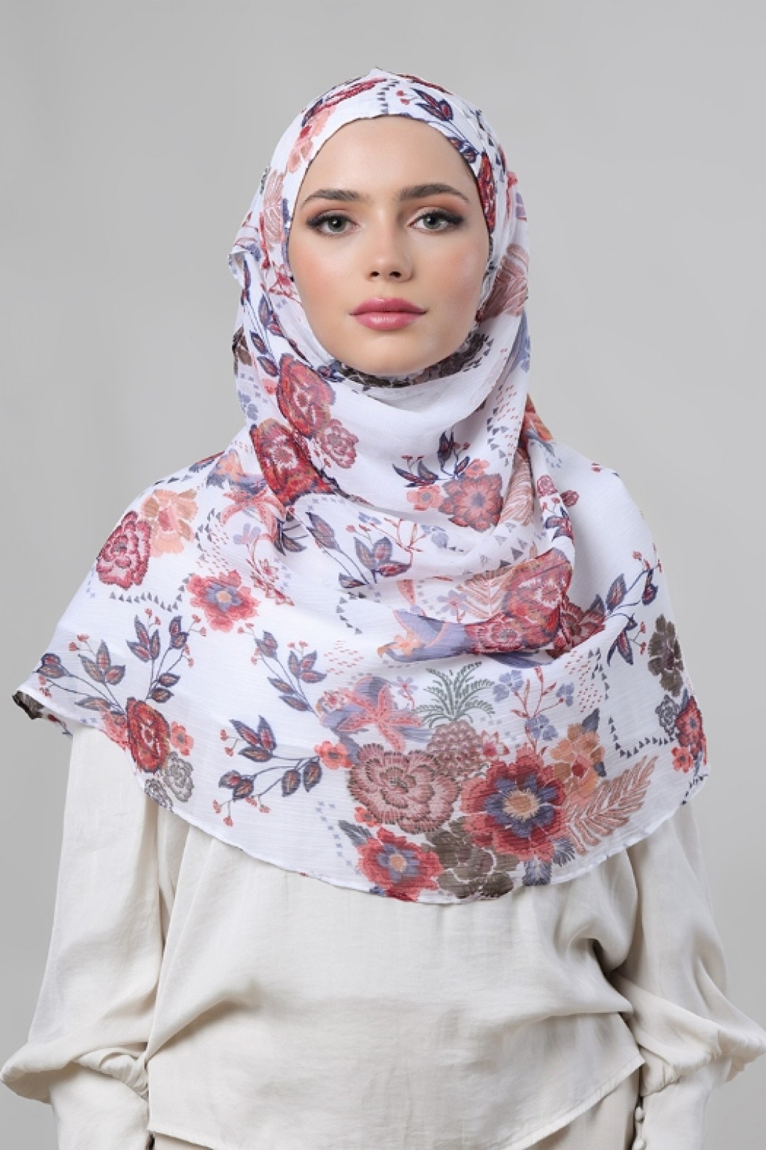 Passion Flowers - Printed Crinkled Chiffon