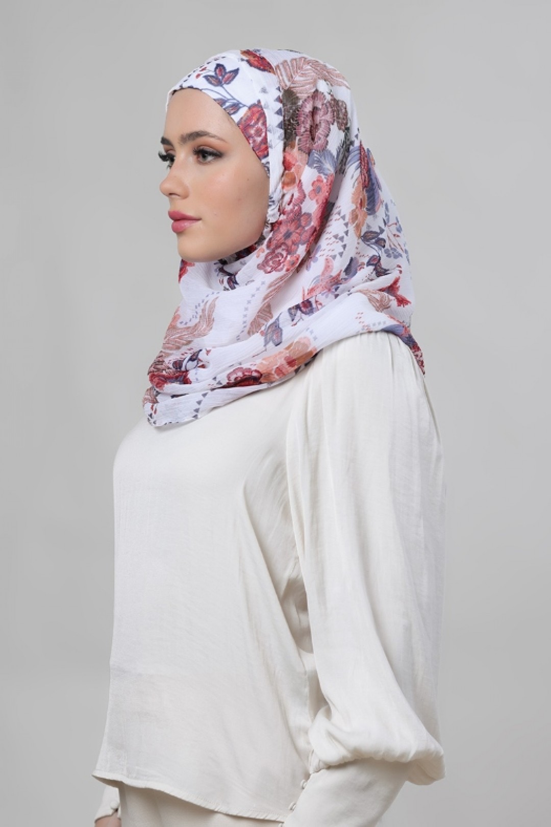 Passion Flowers - Printed Crinkled Chiffon