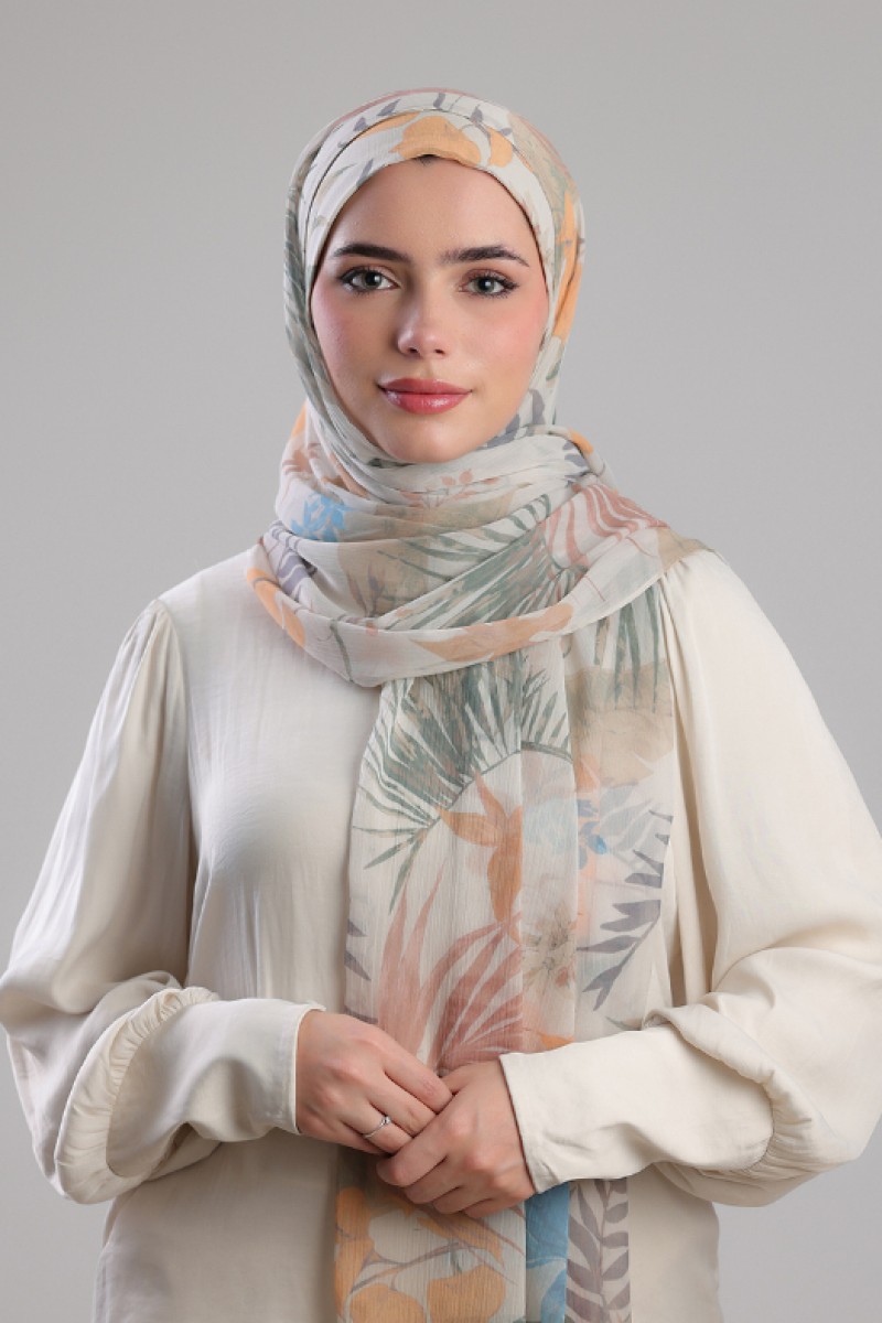 Pastel Wildlife - Printed Plus Crinkled Chiffon