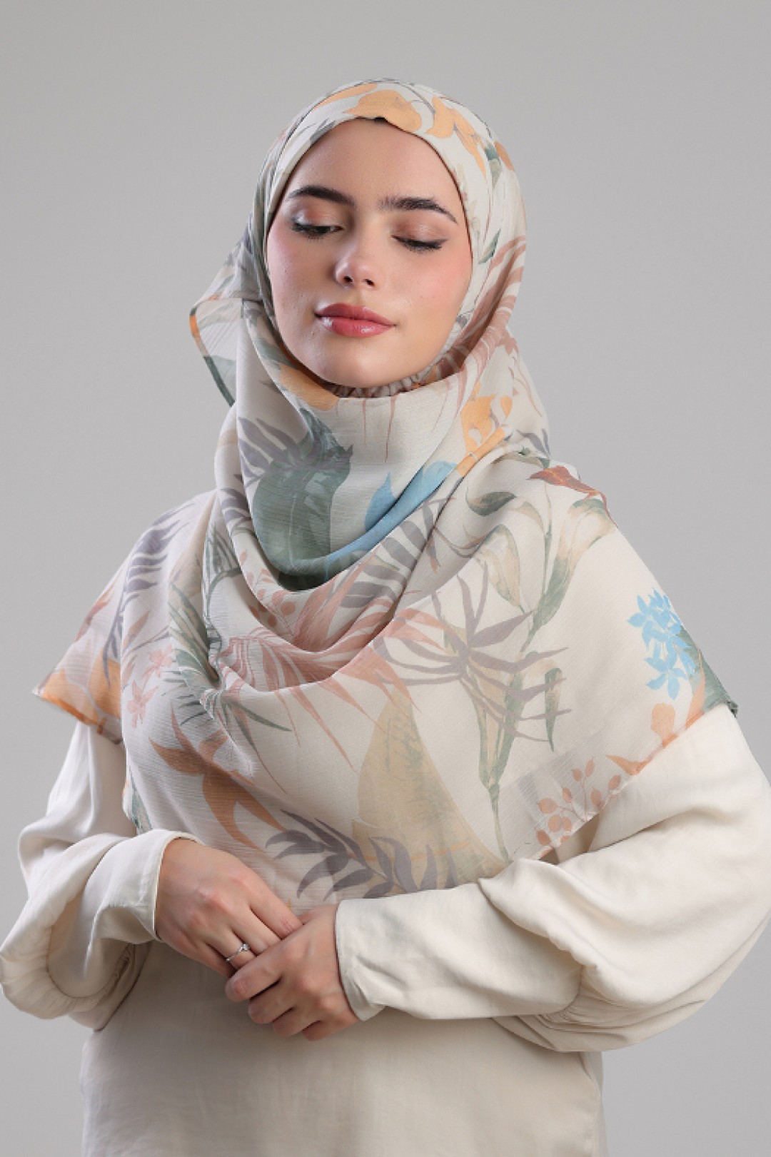 Pastel Wildlife - Printed Plus Crinkled Chiffon