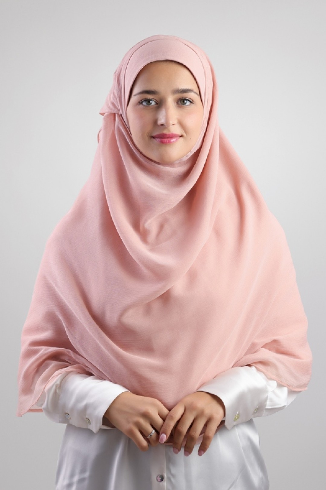 Peachy Rose - Plain Crinkled Chiffon