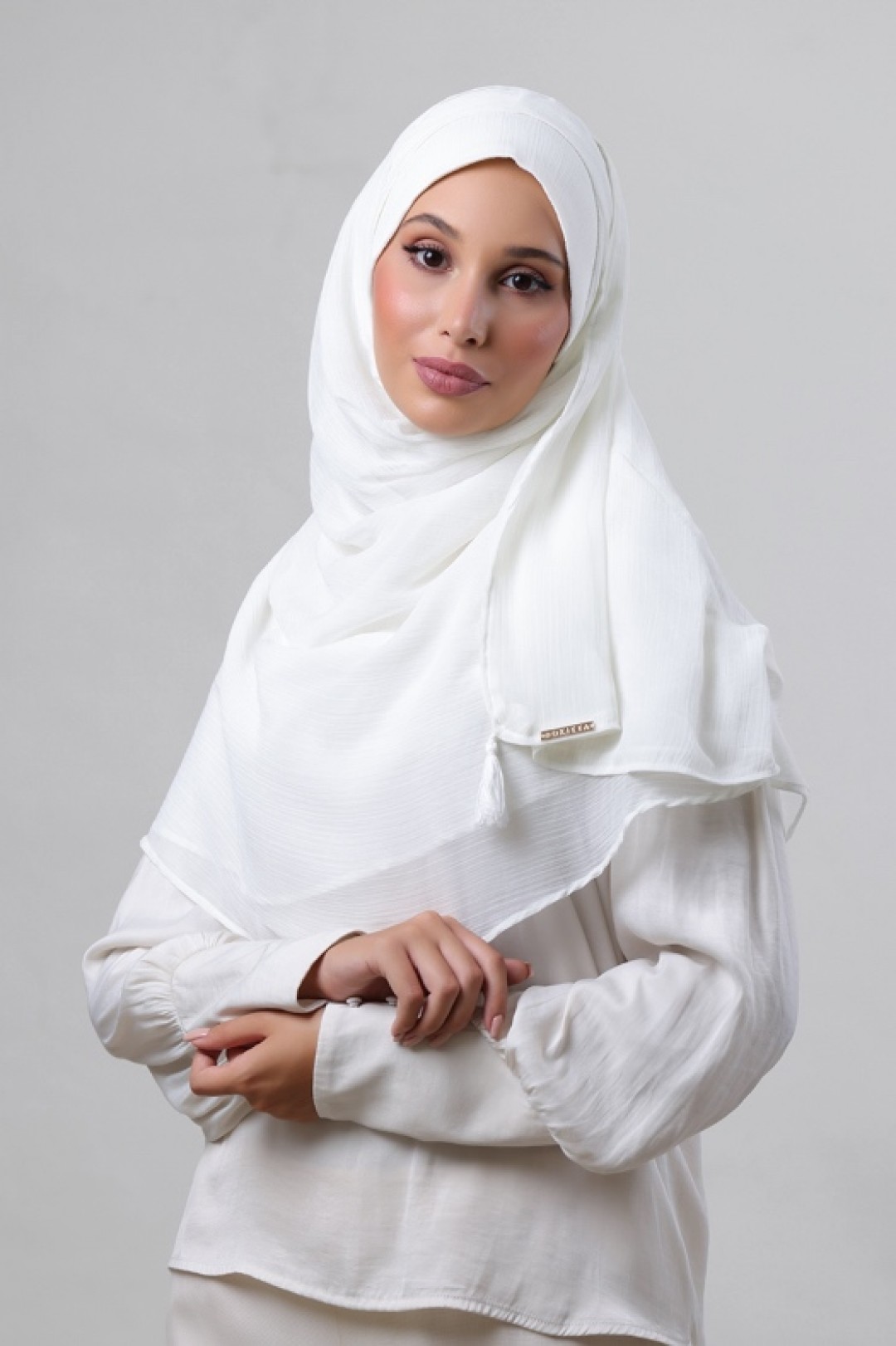 Pearl White - Plain Crinkled Chiffon