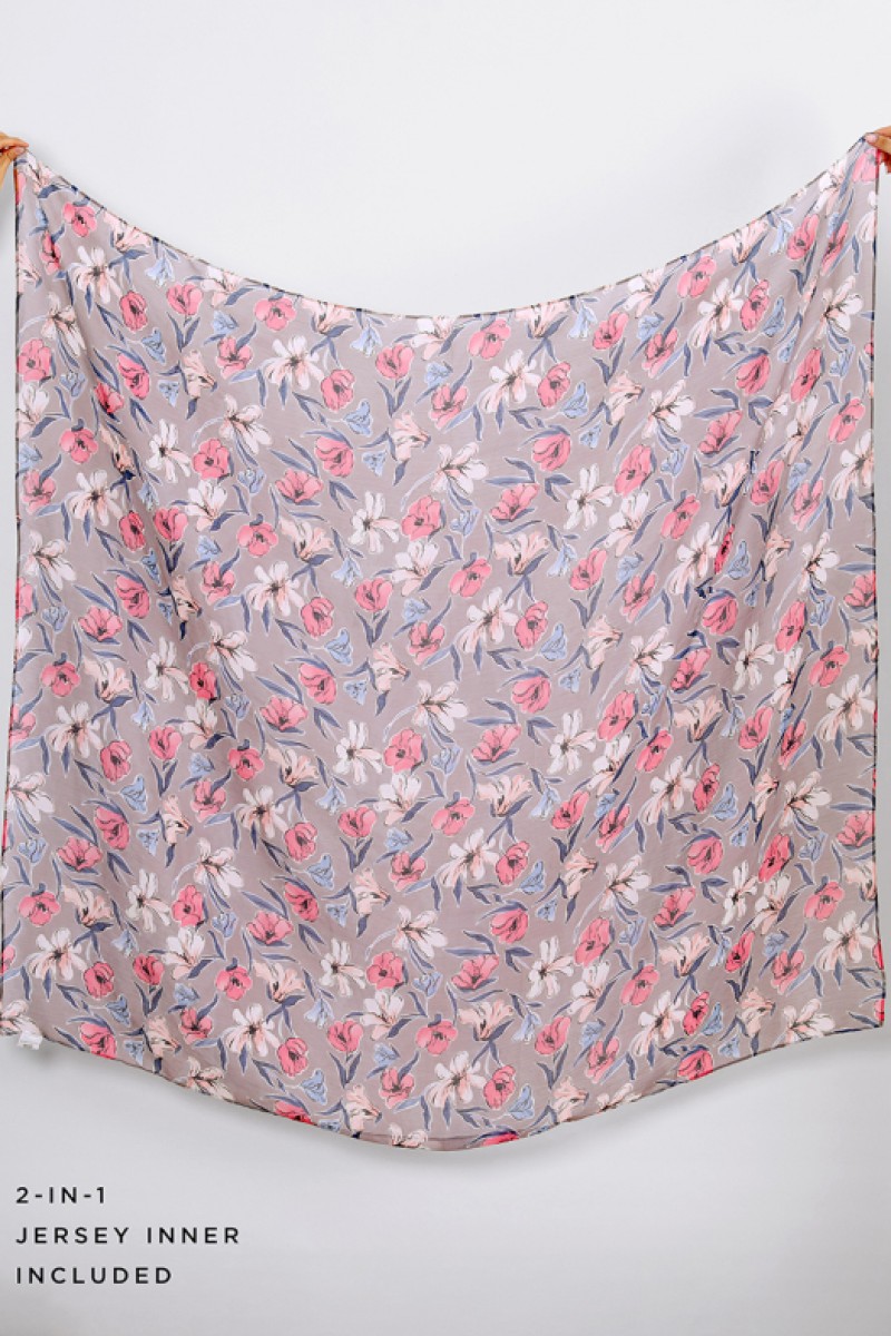 Pink Fauves - Printed Crinkled Chiffon