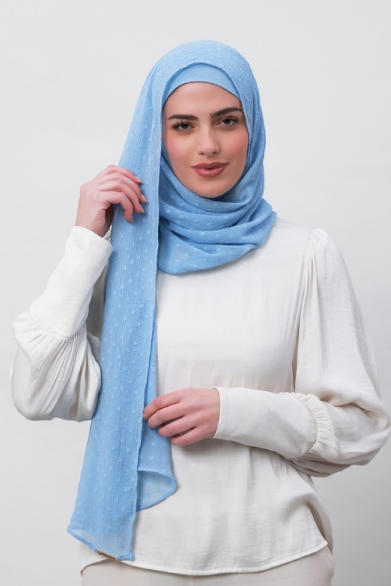 Baby Blue - Mosaic Butti Chiffon