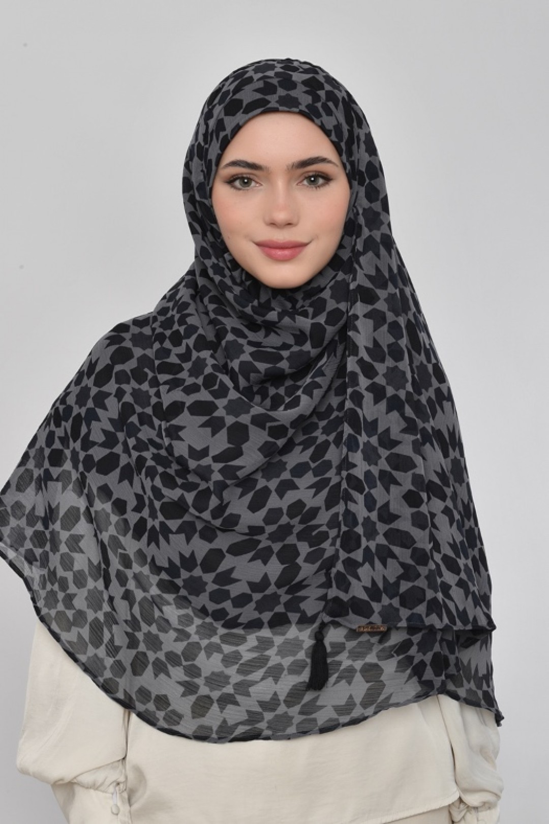 Qamar - Printed Plus Crinkled Chiffon