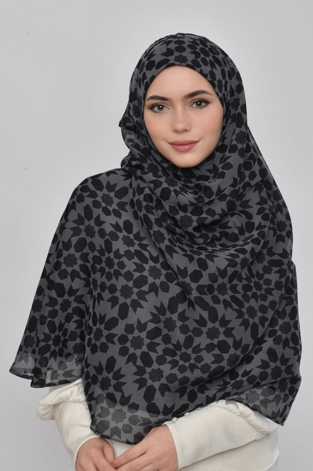 Qamar - Printed Plus Crinkled Chiffon