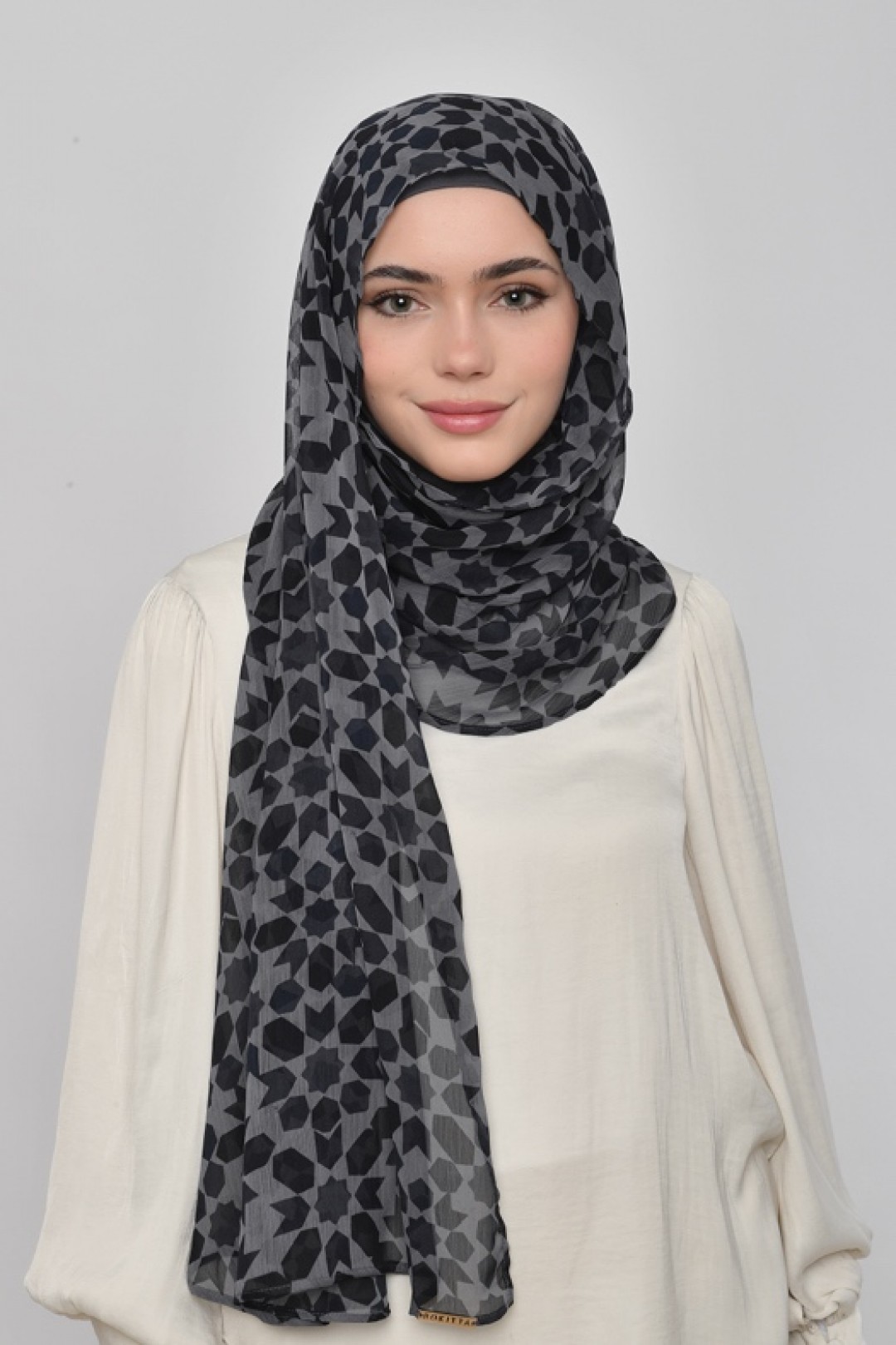 Qamar - Printed Plus Crinkled Chiffon