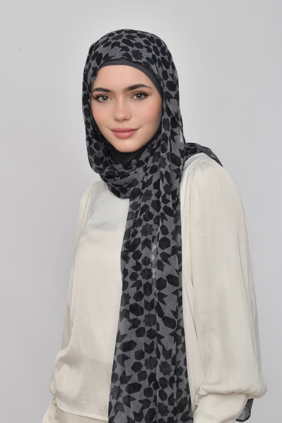 Qamar - Printed Plus Crinkled Chiffon