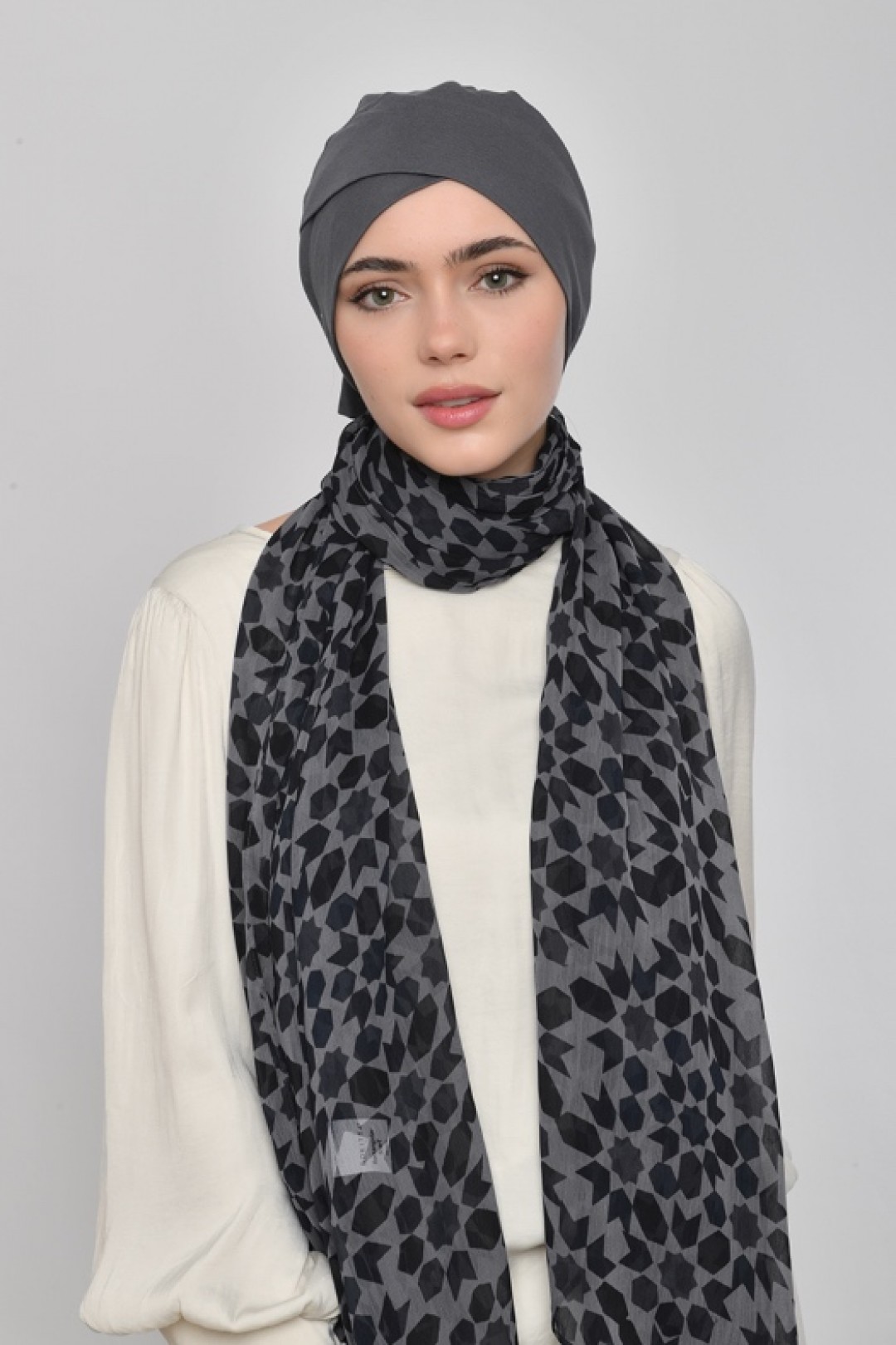 Qamar - Printed Plus Crinkled Chiffon