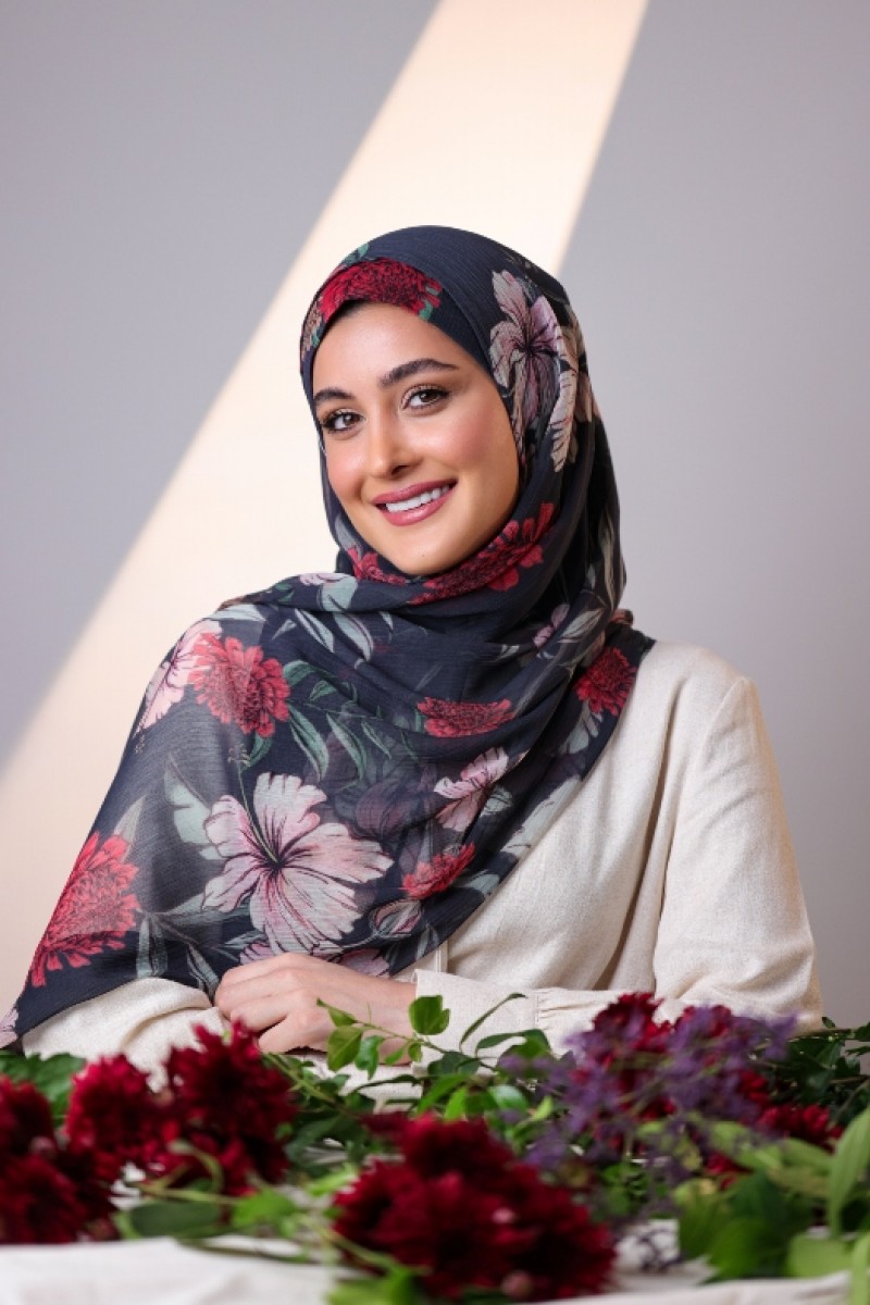 Hibiscus - Printed Plus Crinkled Chiffon