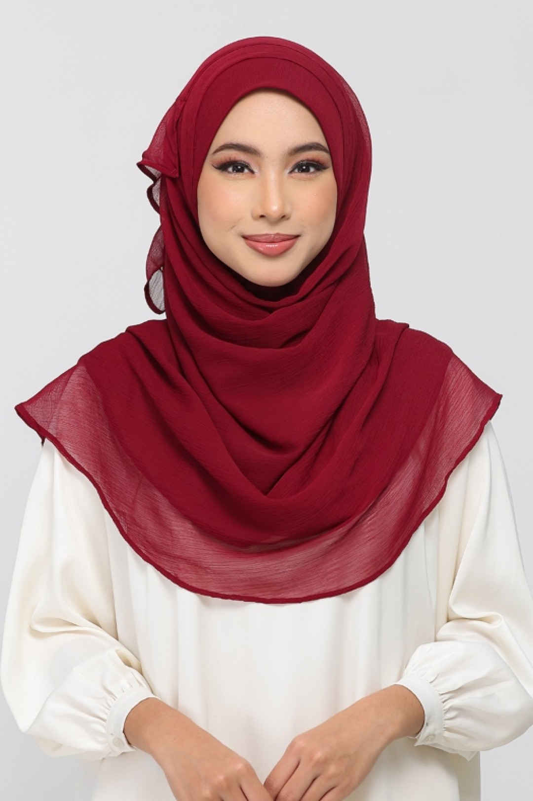 Rouge - Plain Crinkled Chiffon