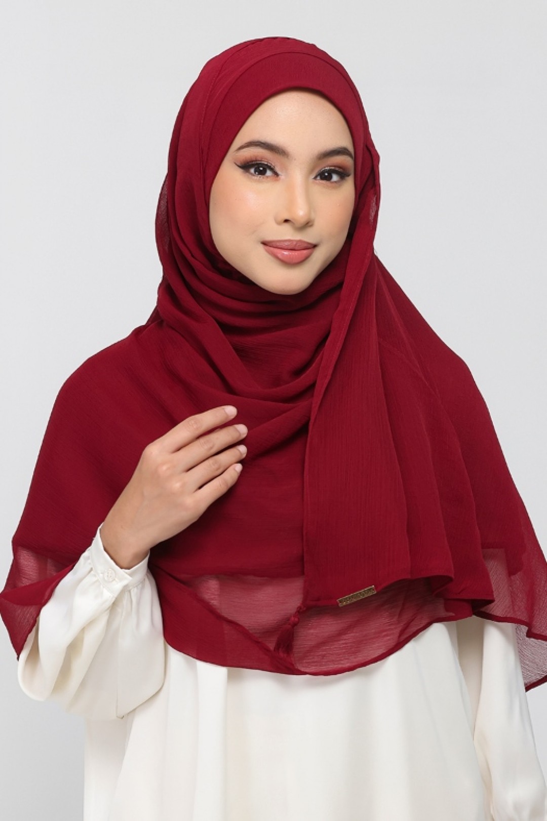 Rouge - Plain Crinkled Chiffon