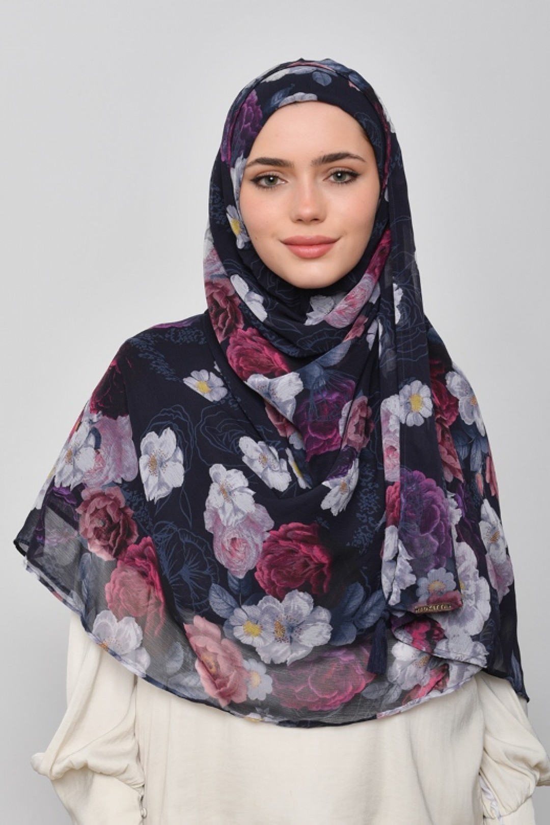 Rahma - Printed Crinkled Chiffon - Face Mask