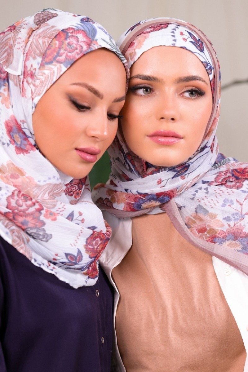Passion Flowers - Printed Crinkled Chiffon