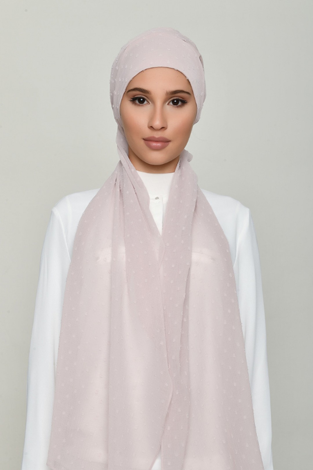 Rosana - Plain Swiss Dot Chiffon - Cap Shawl