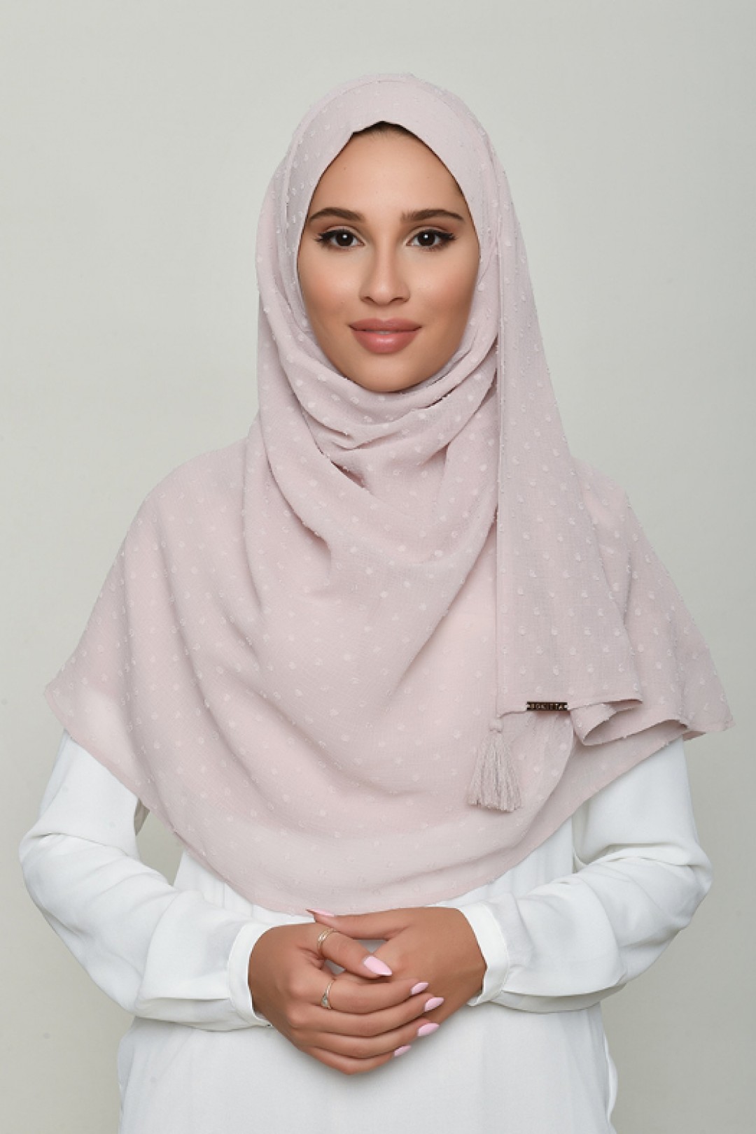Rosana - Plain Swiss Dot Chiffon - Cap Shawl