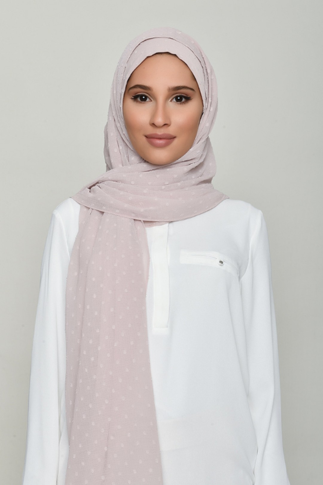 Rosana - Plain Swiss Dot Chiffon - Cap Shawl