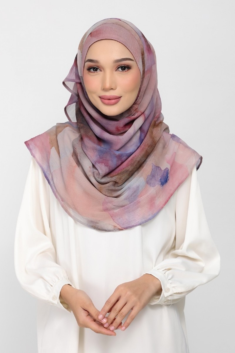 Rose Dusk - Printed Plus Crinkled Chiffon