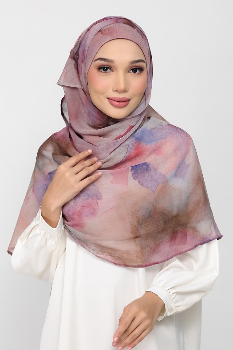 Rose Dusk - Printed Plus Crinkled Chiffon