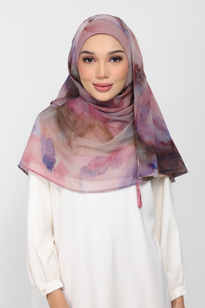 Rose Dusk - Printed Plus Crinkled Chiffon
