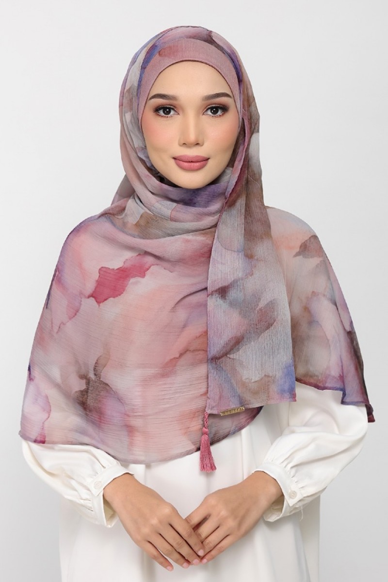 Rose Dusk - Printed Plus Crinkled Chiffon