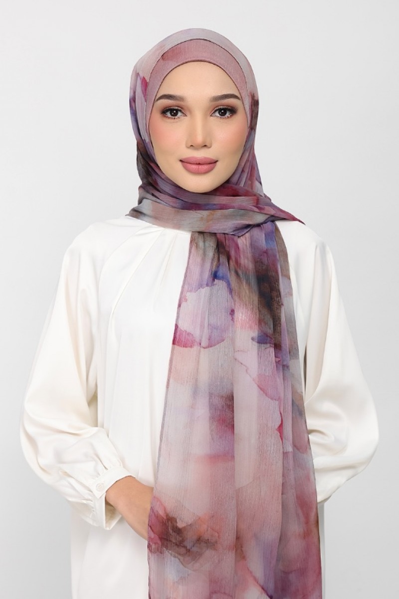 Rose Dusk - Printed Plus Crinkled Chiffon