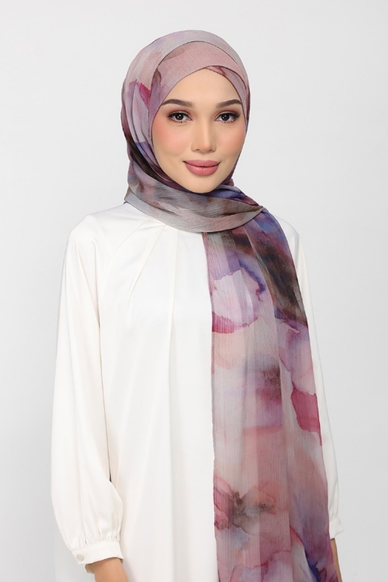 Rose Dusk - Printed Plus Crinkled Chiffon