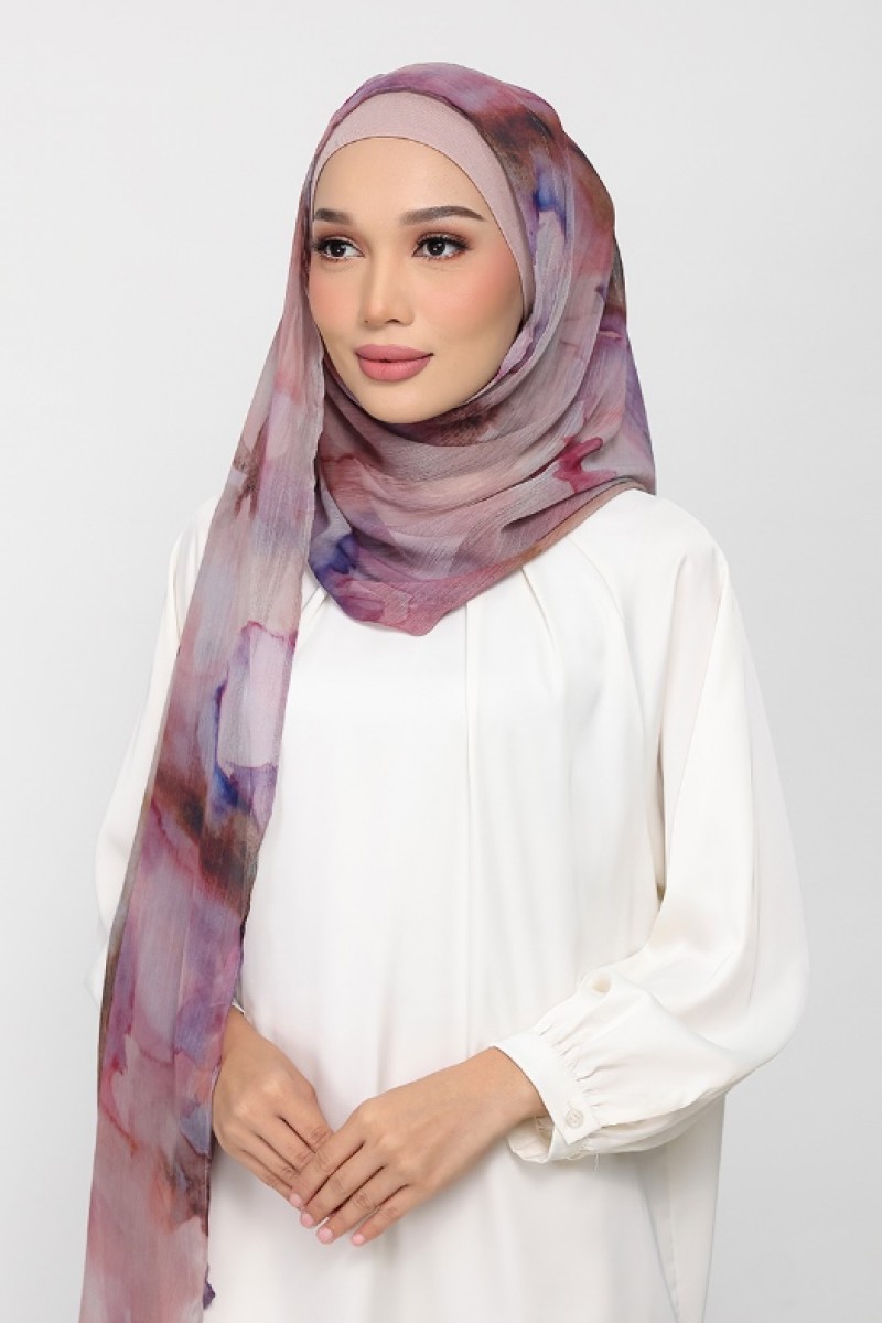 Rose Dusk - Printed Plus Crinkled Chiffon