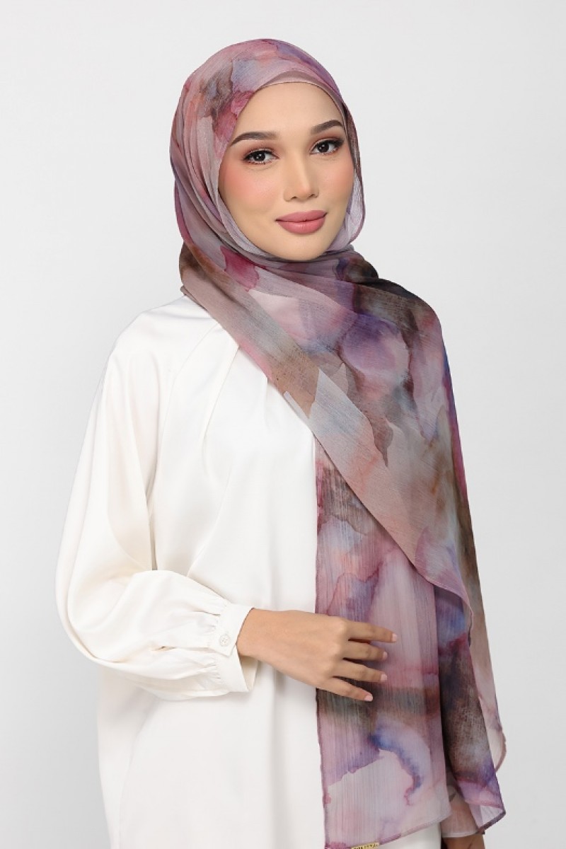 Rose Dusk - Printed Plus Crinkled Chiffon