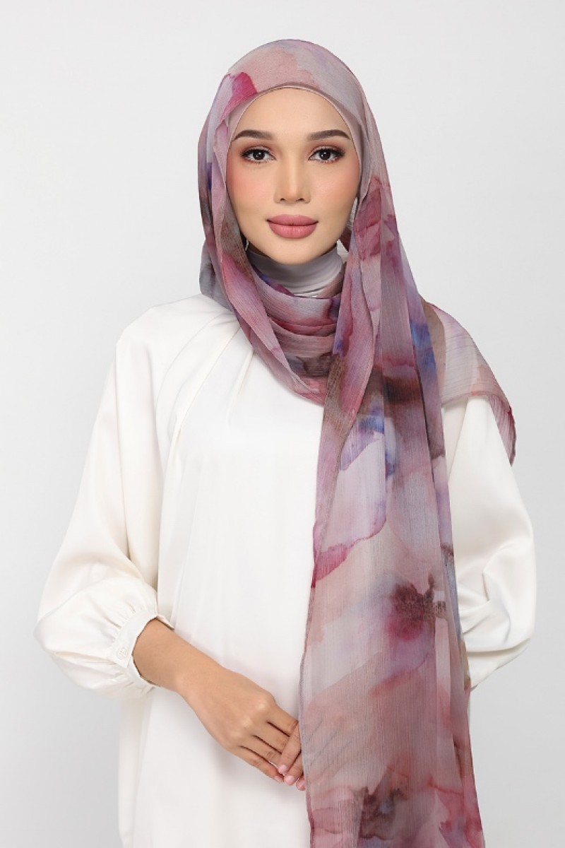 Rose Dusk - Printed Plus Crinkled Chiffon
