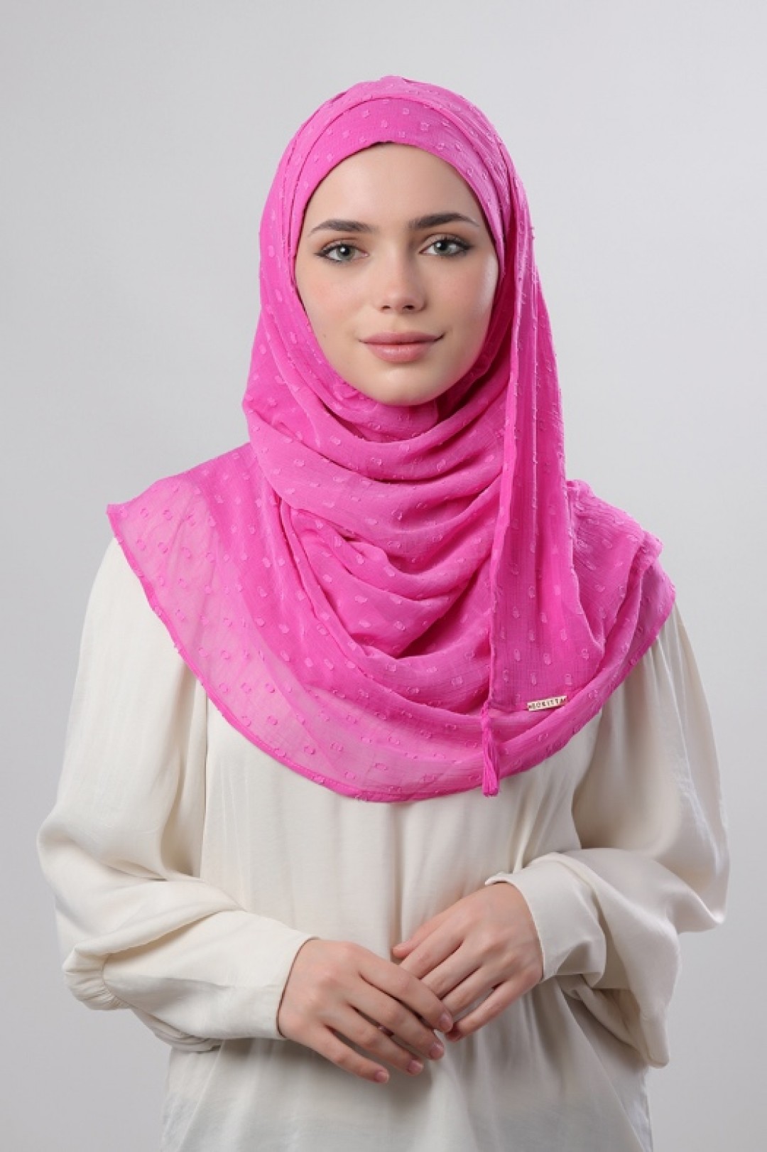 Rose Violet - Plain Mosaic Butti Chiffon