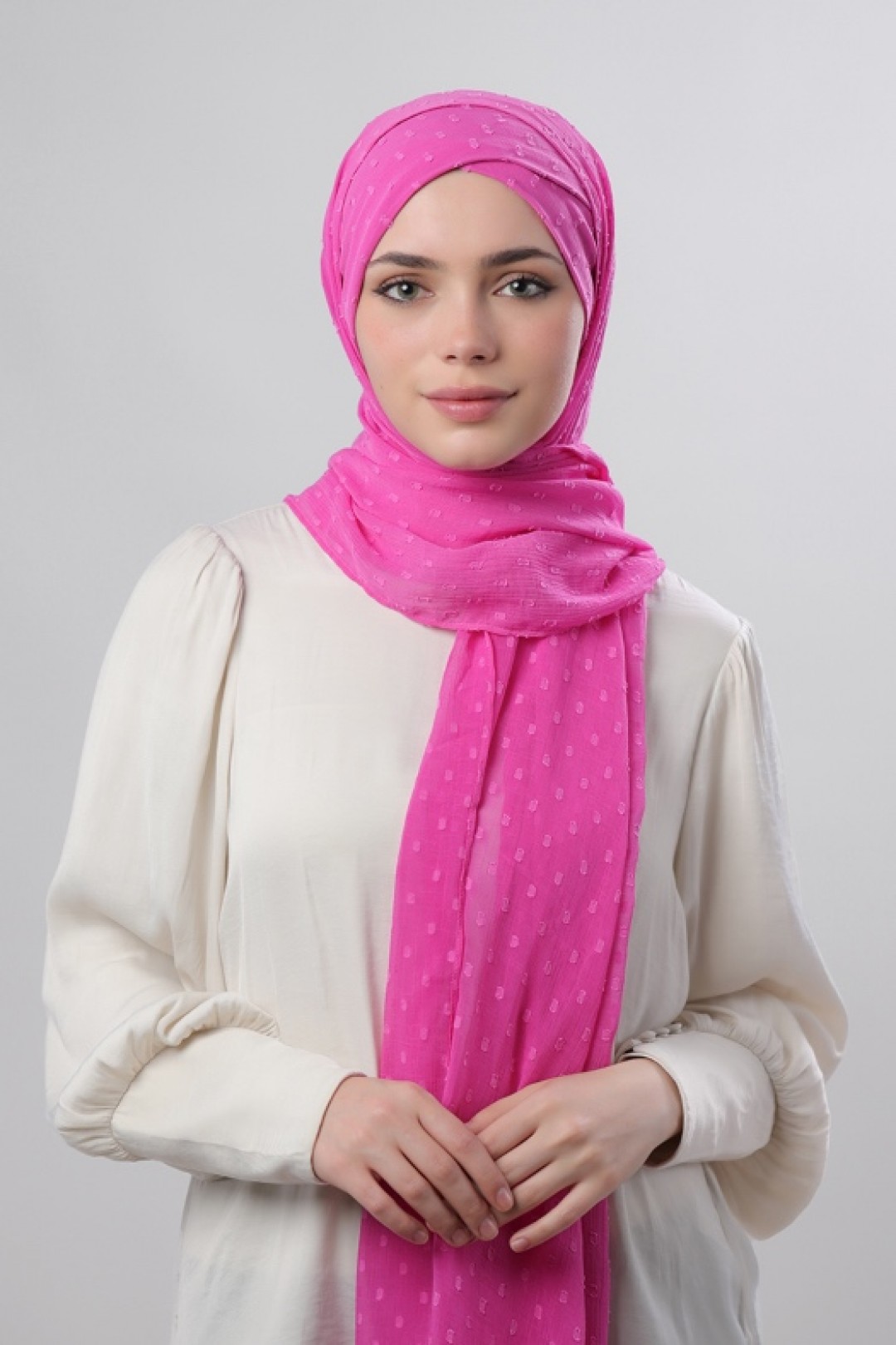 Rose Violet - Plain Mosaic Butti Chiffon
