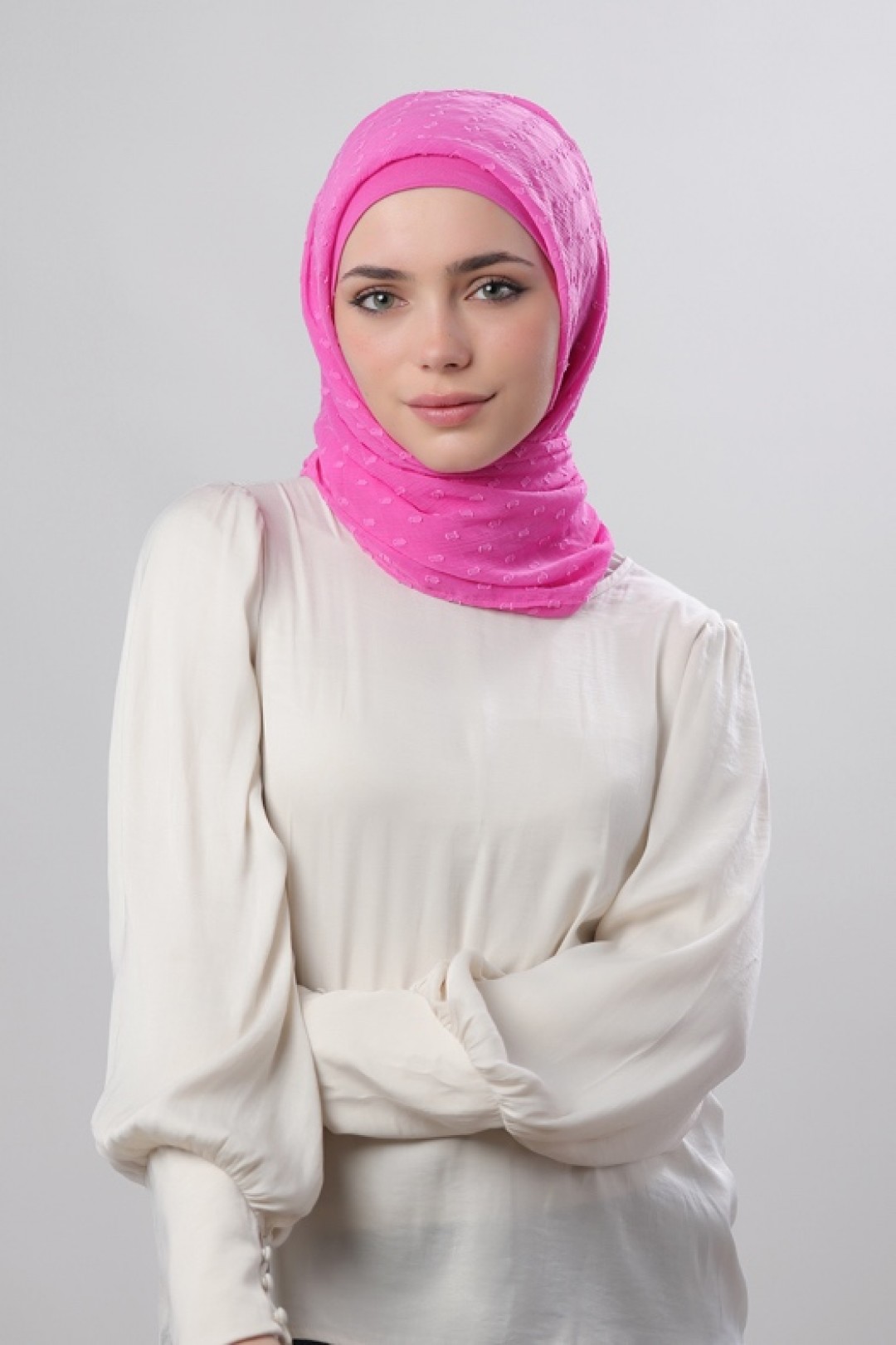 Rose Violet - Plain Mosaic Butti Chiffon