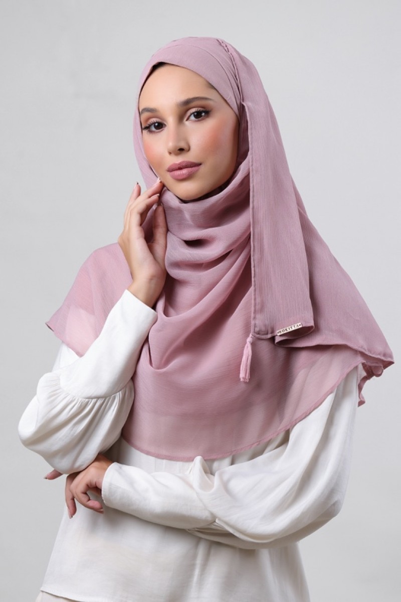 Rose Blush - Plain Crinkled Chiffon