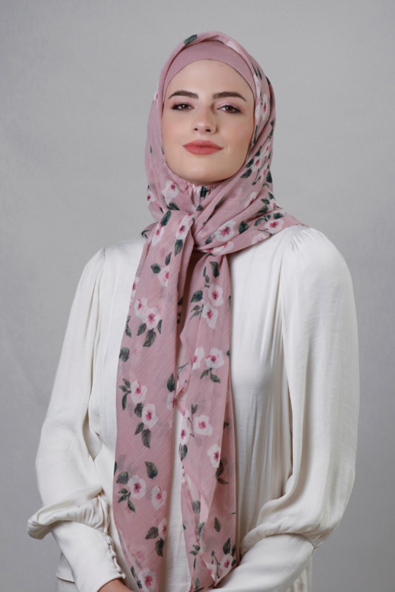 Rose Blooms - Crinkled Chiffon - Face Mask