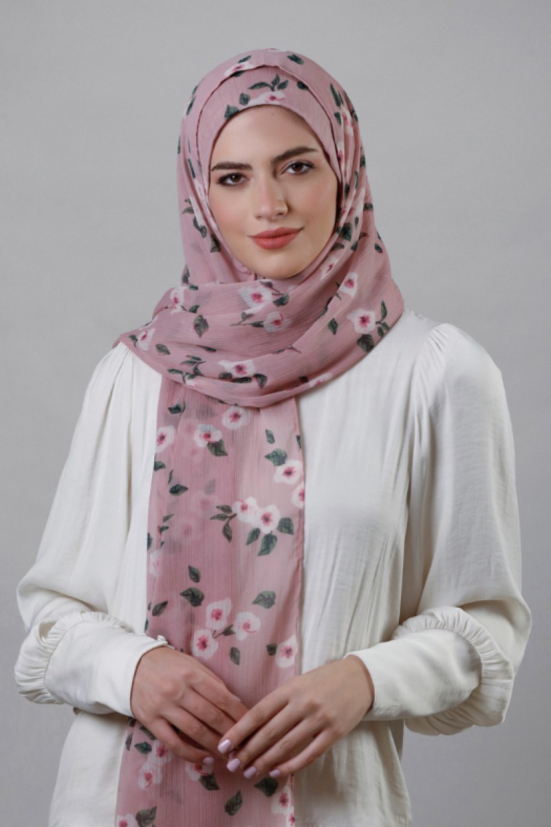 Rose Blooms - Crinkled Chiffon - Face Mask