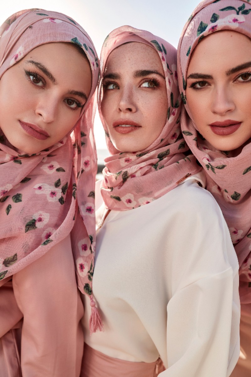 Rose Blooms - Crinkled Chiffon - Face Mask