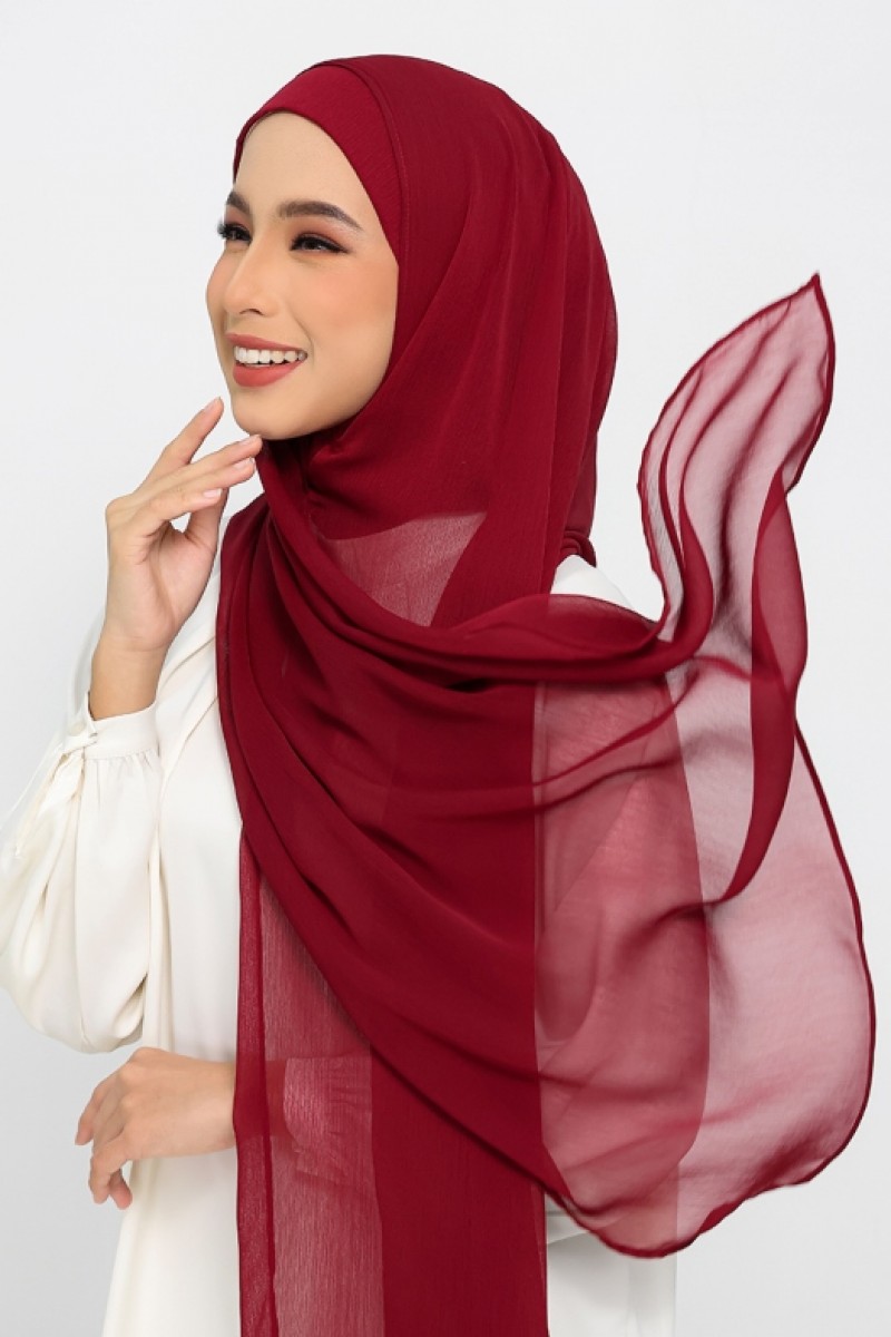 Rouge - Plain Crinkled Chiffon
