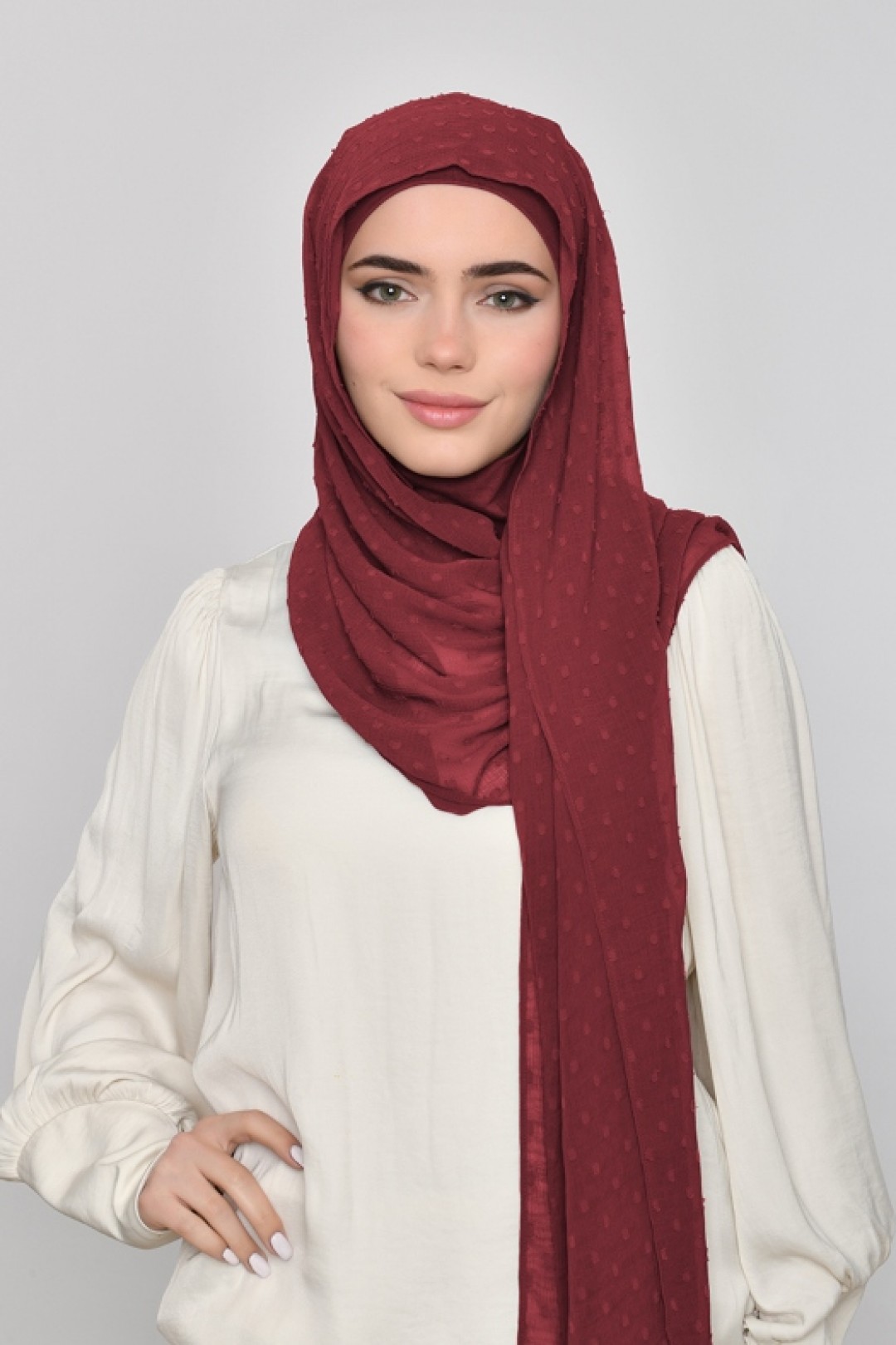 Ruby - Plain Mosaic Butti Chiffon