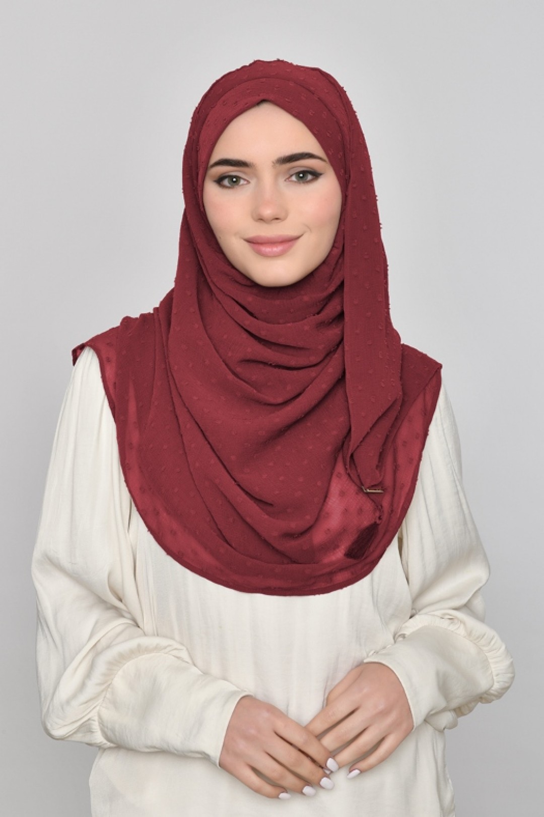 Ruby - Plain Mosaic Butti Chiffon