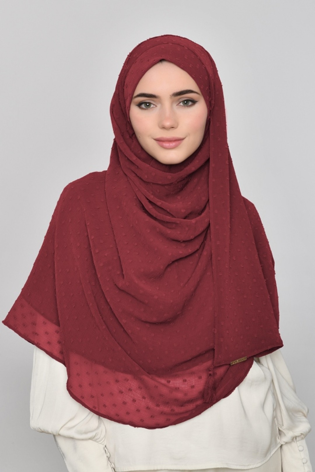 Ruby - Plain Mosaic Butti Chiffon
