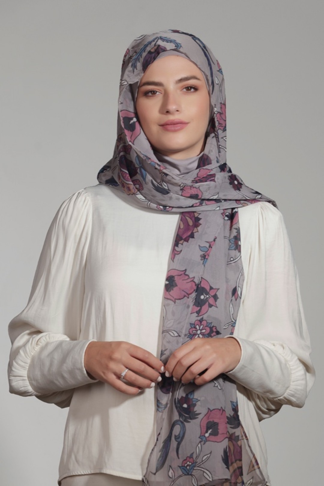 Rummana - Printed Crinkled Chiffon - Face Mask