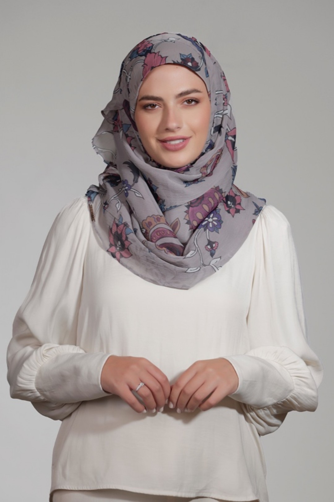 Rummana - Printed Crinkled Chiffon - Face Mask