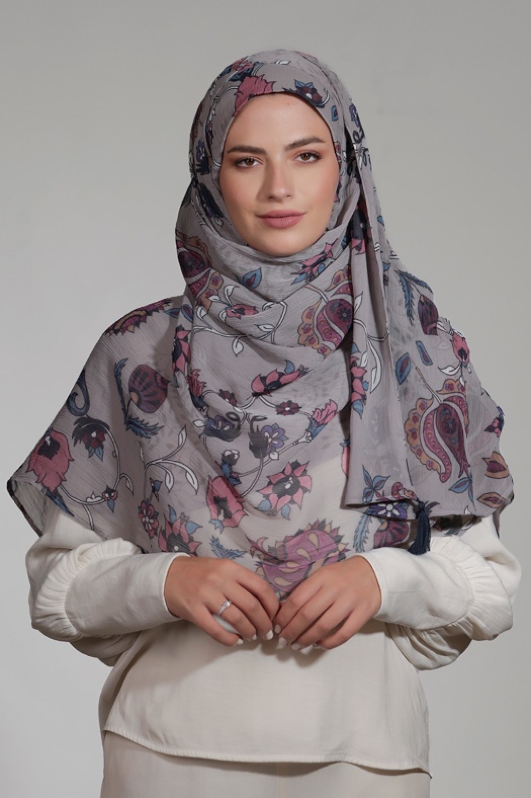 Rummana - Printed Crinkled Chiffon - Face Mask
