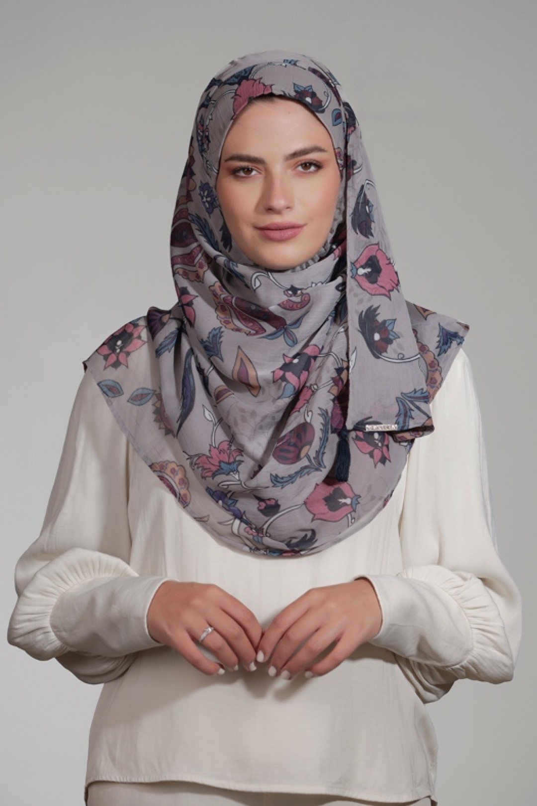 Rummana - Printed Crinkled Chiffon - Face Mask
