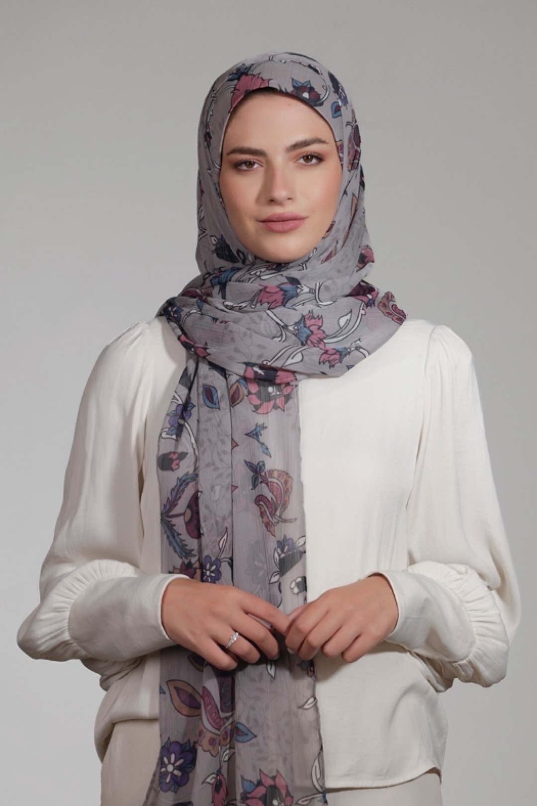Rummana - Printed Crinkled Chiffon - Face Mask