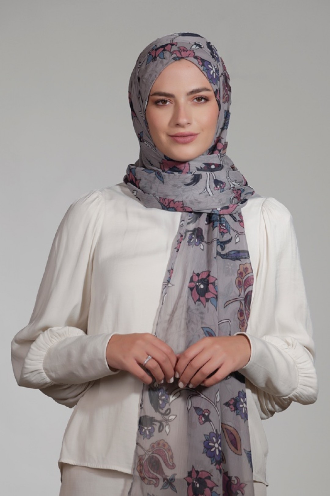 Rummana - Printed Crinkled Chiffon - Face Mask