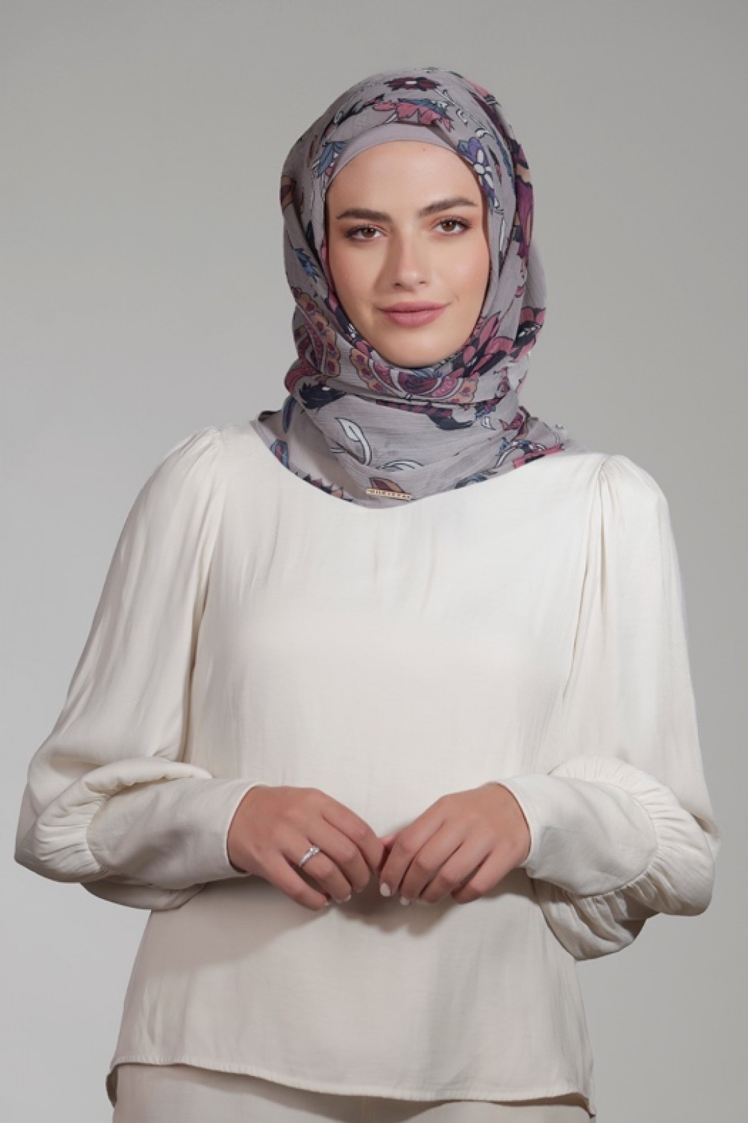 Rummana - Printed Crinkled Chiffon - Face Mask